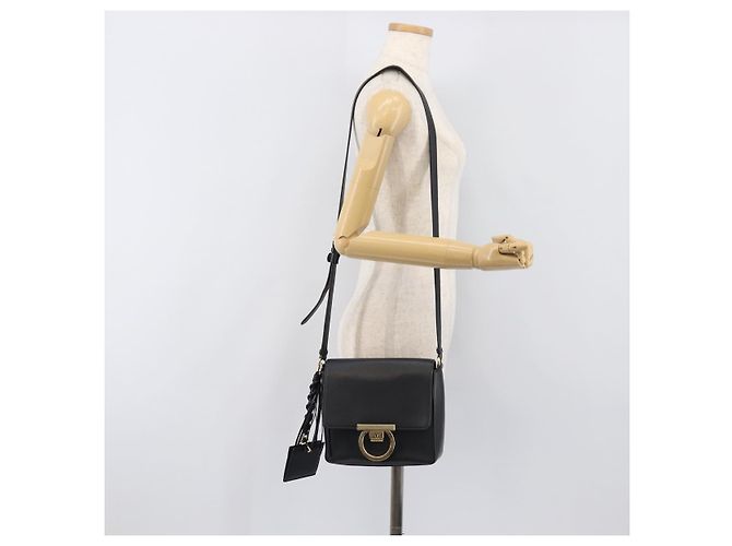 Borsa a tracolla Salvatore Ferragamo in pelle nera e oro Auth 199863A Nero D'oro - vista 26