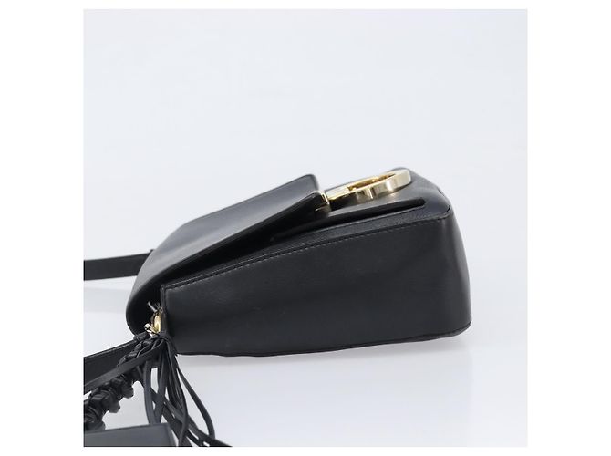 Borsa a tracolla Salvatore Ferragamo in pelle nera e oro Auth 199863A Nero D'oro - vista 5