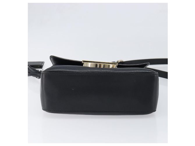 Borsa a tracolla Salvatore Ferragamo in pelle nera e oro Auth 199863A Nero D'oro - vista 9