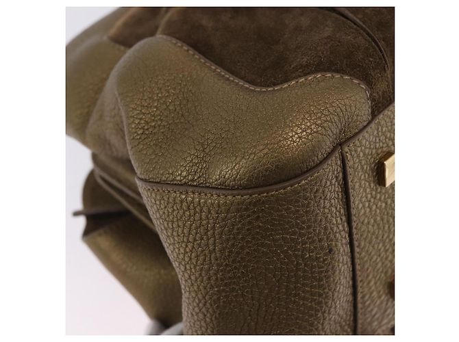 Borsa a tracolla CARTIER Camoscio Verde Oro Auth 203184V D'oro - vista 12
