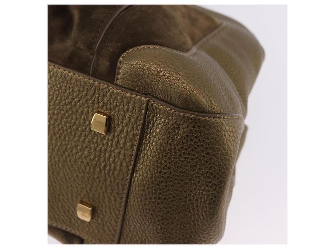 Borsa a tracolla CARTIER Camoscio Verde Oro Auth 203184V D'oro - vista 13