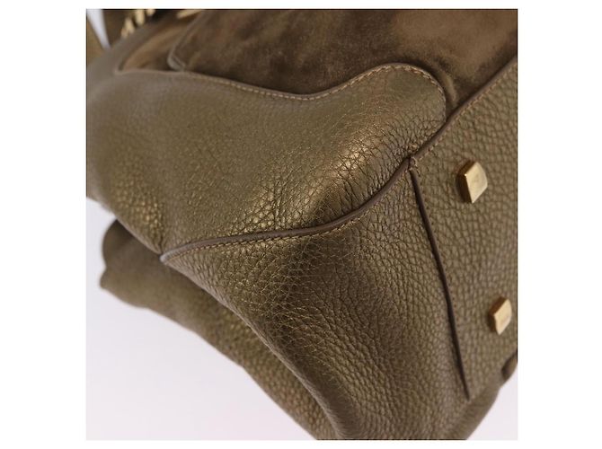 Borsa a tracolla CARTIER Camoscio Verde Oro Auth 203184V D'oro - vista 14