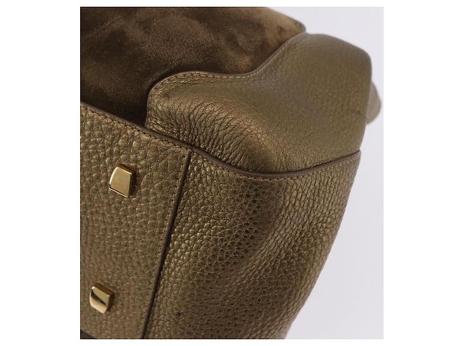 Borsa a tracolla CARTIER Camoscio Verde Oro Auth 203184V D'oro - vista 15