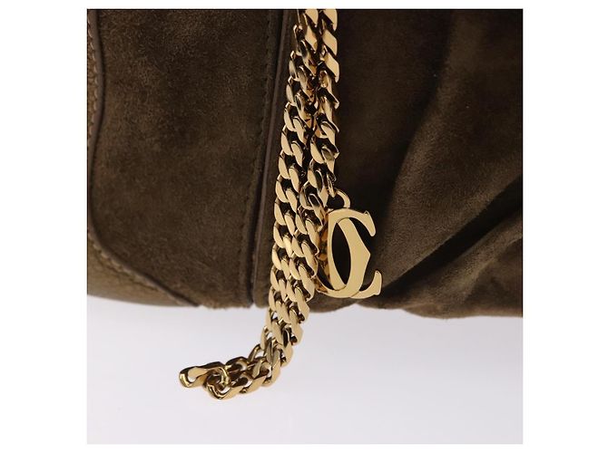 Borsa a tracolla CARTIER Camoscio Verde Oro Auth 203184V D'oro - vista 20