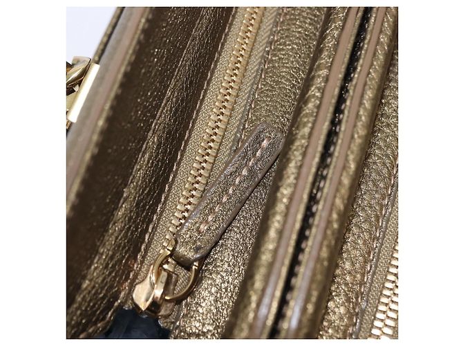 Borsa a tracolla CARTIER Camoscio Verde Oro Auth 203184V D'oro - vista 21