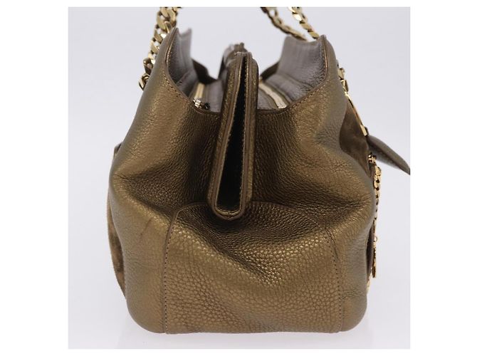 Borsa a tracolla CARTIER Camoscio Verde Oro Auth 203184V D'oro - vista 5