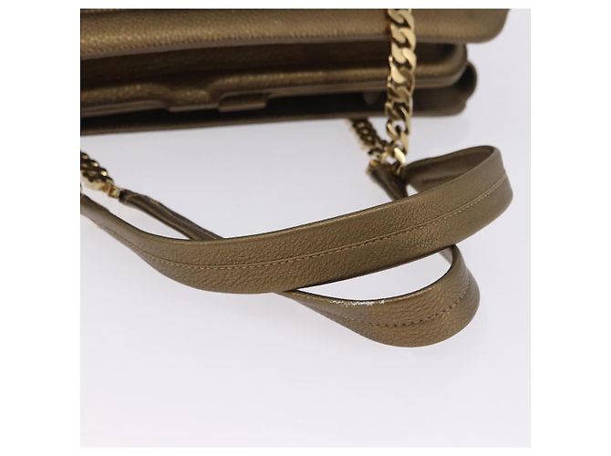 Borsa a tracolla CARTIER Camoscio Verde Oro Auth 203184V D'oro - vista 8