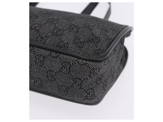 Sac cabas GUCCI GG Canvas Noir Or 92730 Auth 203446V Doré - vue 11