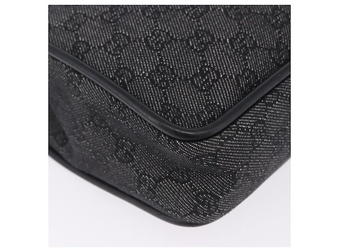 Sac cabas GUCCI GG Canvas Noir Or 92730 Auth 203446V Doré - vue 12