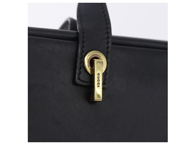 Sac cabas GUCCI GG Canvas Noir Or 92730 Auth 203446V Doré - vue 15