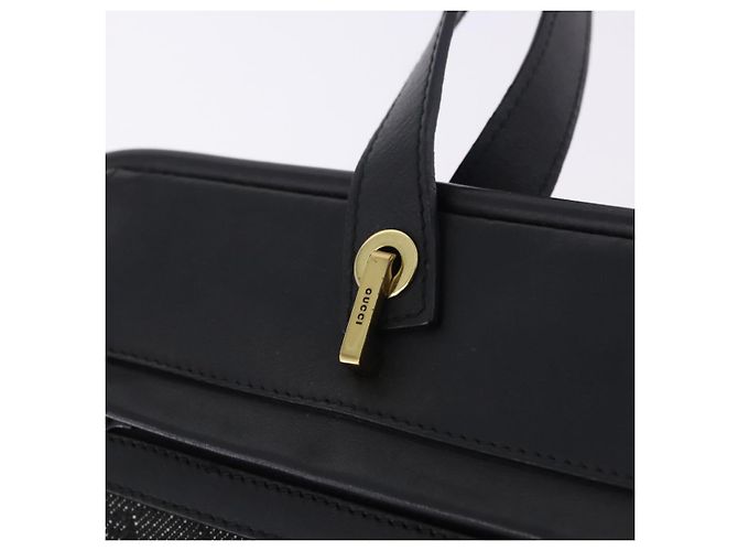 Sac cabas GUCCI GG Canvas Noir Or 92730 Auth 203446V Doré - vue 17