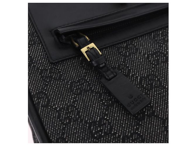 Sac cabas GUCCI GG Canvas Noir Or 92730 Auth 203446V Doré - vue 18