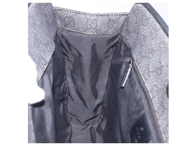 Sac cabas GUCCI GG Canvas Noir Or 92730 Auth 203446V Doré - vue 24