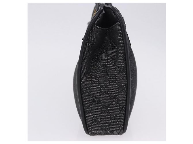 Sac cabas GUCCI GG Canvas Noir Or 92730 Auth 203446V Doré - vue 4