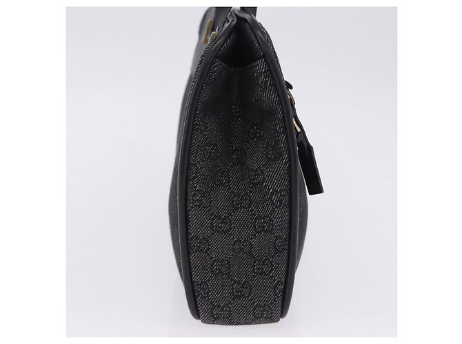 Sac cabas GUCCI GG Canvas Noir Or 92730 Auth 203446V Doré - vue 5
