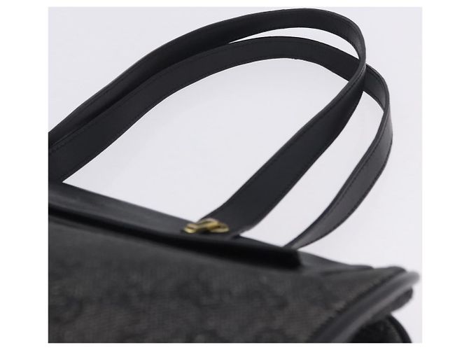 Sac cabas GUCCI GG Canvas Noir Or 92730 Auth 203446V Doré - vue 8