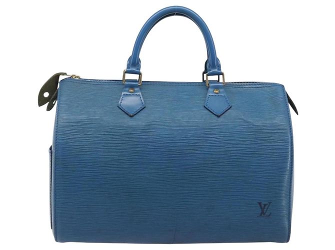Borsa a mano LOUIS VUITTON Epi Speedy 35 Toledo Blue M42995 LV Auth BA15651 - vista 2