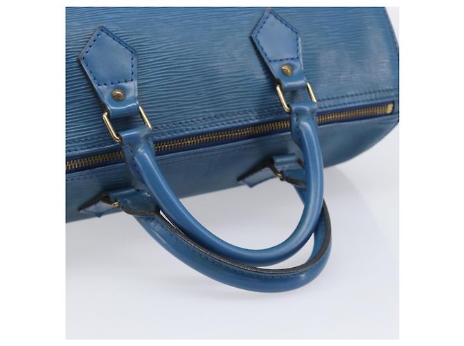 Borsa a mano LOUIS VUITTON Epi Speedy 35 Toledo Blue M42995 LV Auth BA15651 - vista 7