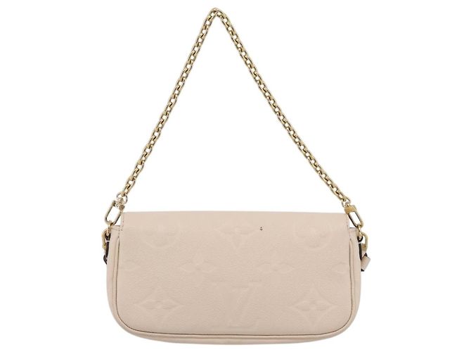 LOUIS VUITTON Monogram Empreinte Wallet on Chain Ivy White M82210 Auth ka6099V Bianco Monogramma - vista 3