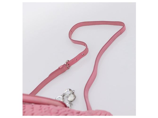 Borsa a mano Miu Miu Matelassé in pelle Rosa Argento Auth ka6078A - vista 12