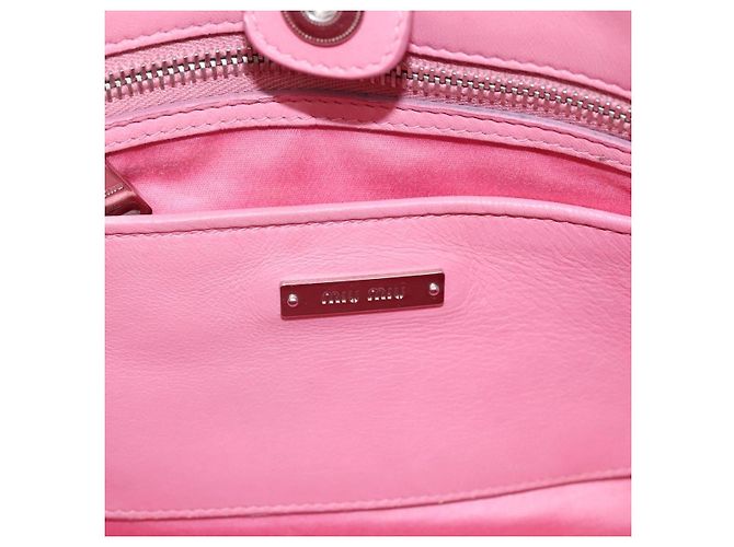 Borsa a mano Miu Miu Matelassé in pelle Rosa Argento Auth ka6078A - vista 19
