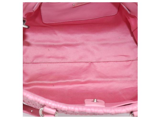 Borsa a mano Miu Miu Matelassé in pelle Rosa Argento Auth ka6078A - vista 20