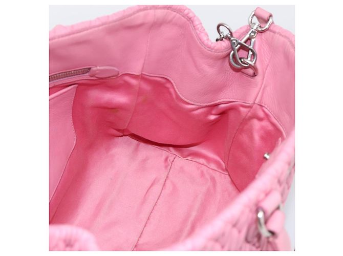 Borsa a mano Miu Miu Matelassé in pelle Rosa Argento Auth ka6078A - vista 21