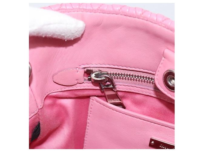 Borsa a mano Miu Miu Matelassé in pelle Rosa Argento Auth ka6078A - vista 23