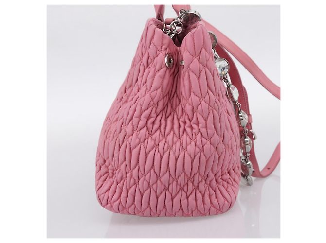 Borsa a mano Miu Miu Matelassé in pelle Rosa Argento Auth ka6078A - vista 4