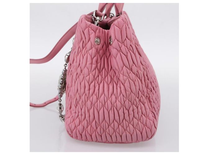 Borsa a mano Miu Miu Matelassé in pelle Rosa Argento Auth ka6078A - vista 5