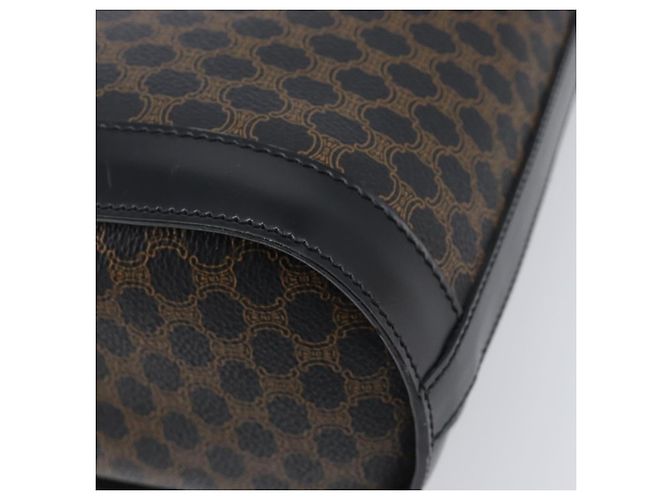 Céline Borsa a mano CELINE Macadam Canvas PVC Leather Black Gold Auth mr2888A Nero D'oro - vista 12