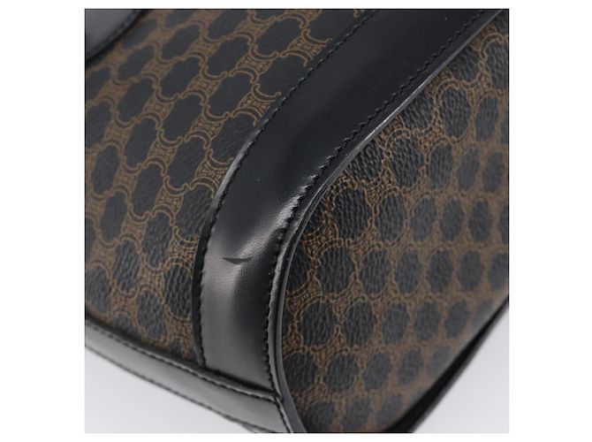 Céline Borsa a mano CELINE Macadam Canvas PVC Leather Black Gold Auth mr2888A Nero D'oro - vista 13