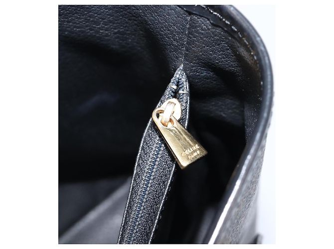 Céline Borsa a mano CELINE Macadam Canvas PVC Leather Black Gold Auth mr2888A Nero D'oro - vista 19