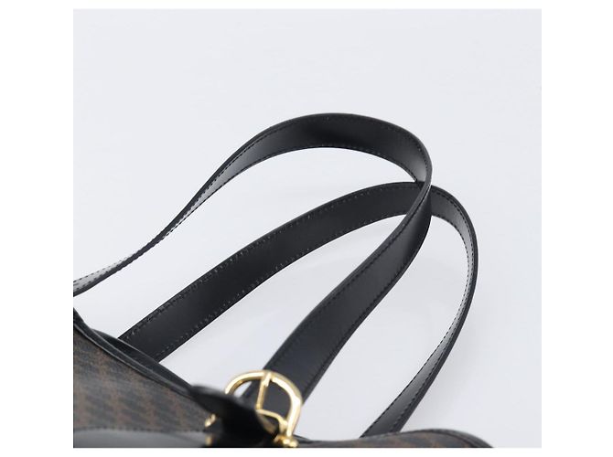 Céline Borsa a mano CELINE Macadam Canvas PVC Leather Black Gold Auth mr2888A Nero D'oro - vista 8