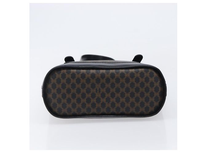 Céline Borsa a mano CELINE Macadam Canvas PVC Leather Black Gold Auth mr2888A Nero D'oro - vista 9
