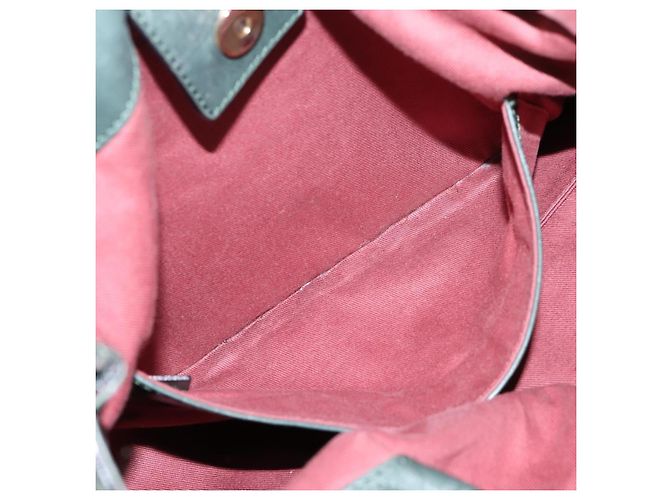 Chloé Borsa Tote Chloe Victoria in Pelle Verde Tono Oro Auth 203354 - vista 18