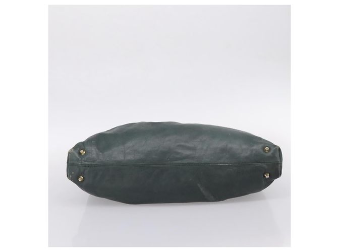 Chloé Borsa Tote Chloe Victoria in Pelle Verde Tono Oro Auth 203354 - vista 9