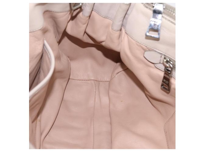 Borsa a mano Prada Gathered in pelle 2way Ivory Silver Auth 202895A Argento Crudo - vista 23