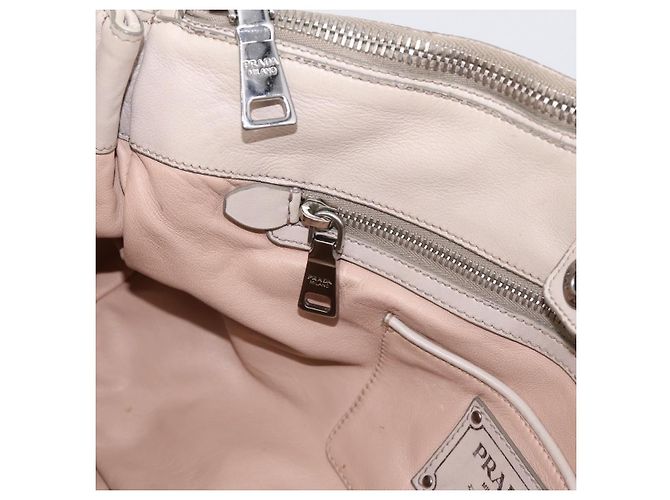 Borsa a mano Prada Gathered in pelle 2way Ivory Silver Auth 202895A Argento Crudo - vista 24