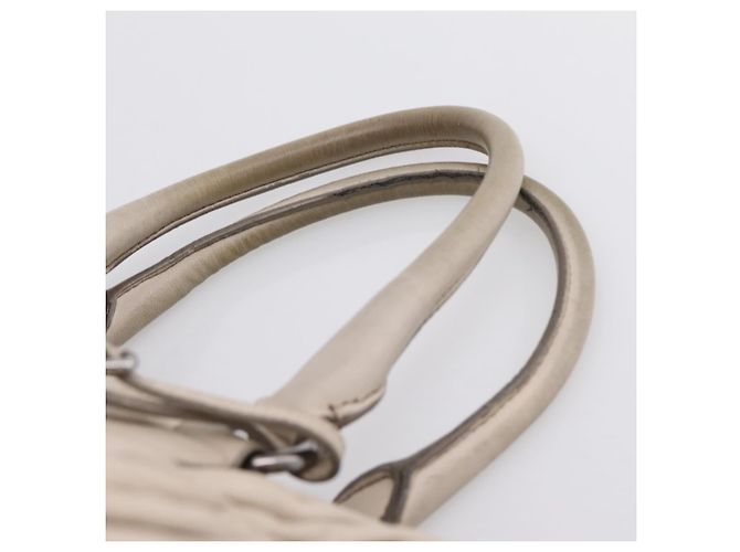 Borsa a mano Prada Gathered in pelle 2way Ivory Silver Auth 202895A Argento Crudo - vista 9
