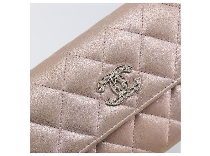 Portafoglio CHANEL Matelasse Canvas Rosa Argento CC Auth 202732 - vista 13