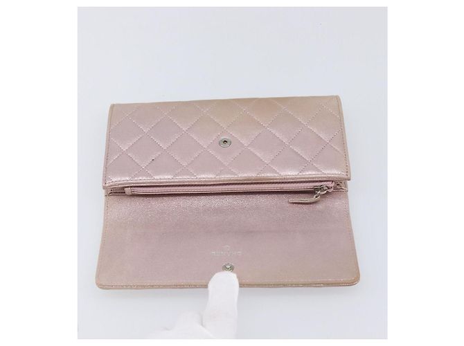 Portafoglio CHANEL Matelasse Canvas Rosa Argento CC Auth 202732 - vista 14