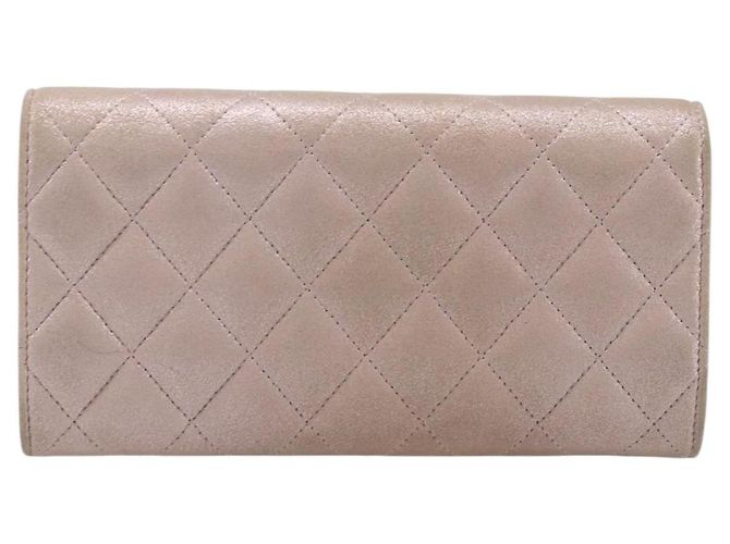 Portafoglio CHANEL Matelasse Canvas Rosa Argento CC Auth 202732 - vista 3