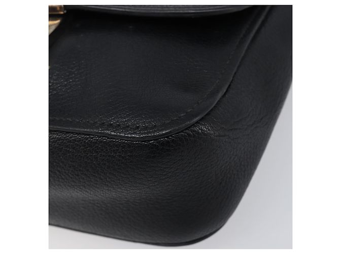 Borsa a tracolla Miu Miu in pelle nera argento Auth 200710A Nero - vista 11