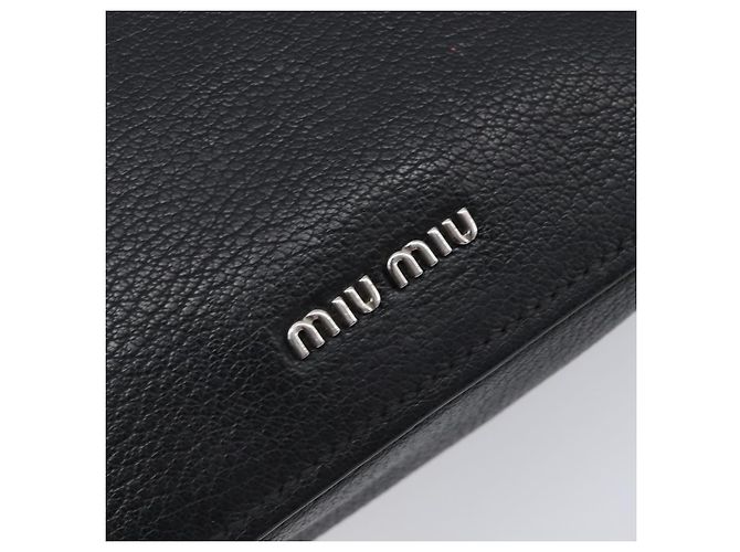 Borsa a tracolla Miu Miu in pelle nera argento Auth 200710A Nero - vista 15