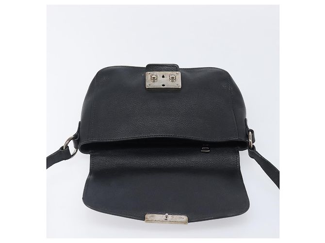 Borsa a tracolla Miu Miu in pelle nera argento Auth 200710A Nero - vista 17