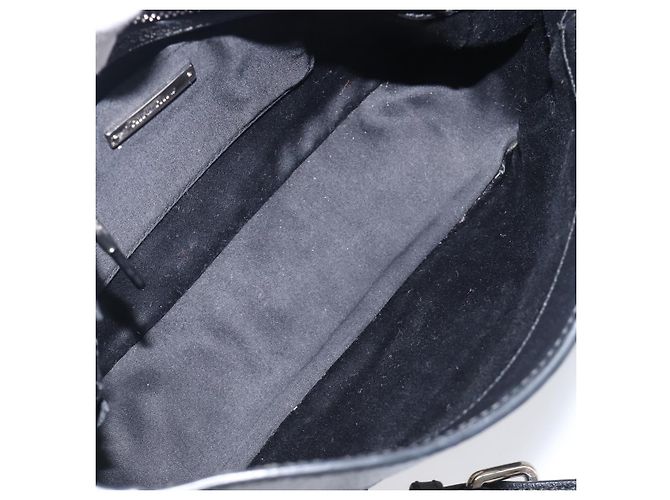 Borsa a tracolla Miu Miu in pelle nera argento Auth 200710A Nero - vista 19