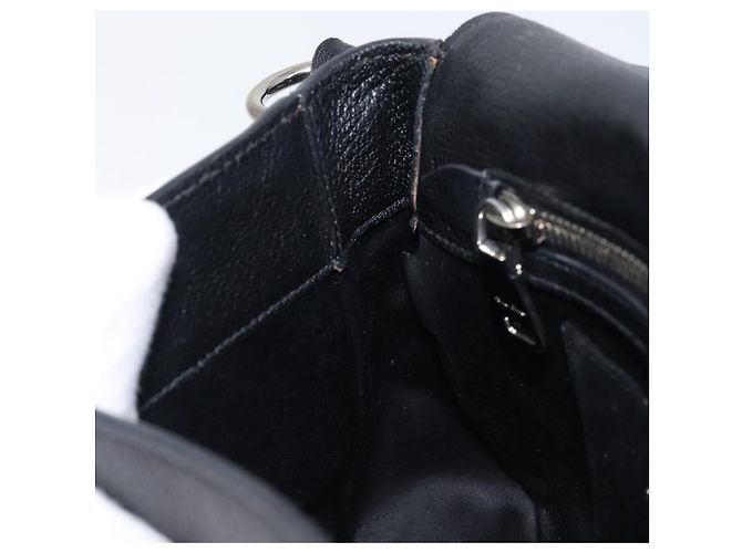 Borsa a tracolla Miu Miu in pelle nera argento Auth 200710A Nero - vista 21