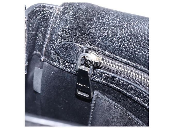 Borsa a tracolla Miu Miu in pelle nera argento Auth 200710A Nero - vista 22