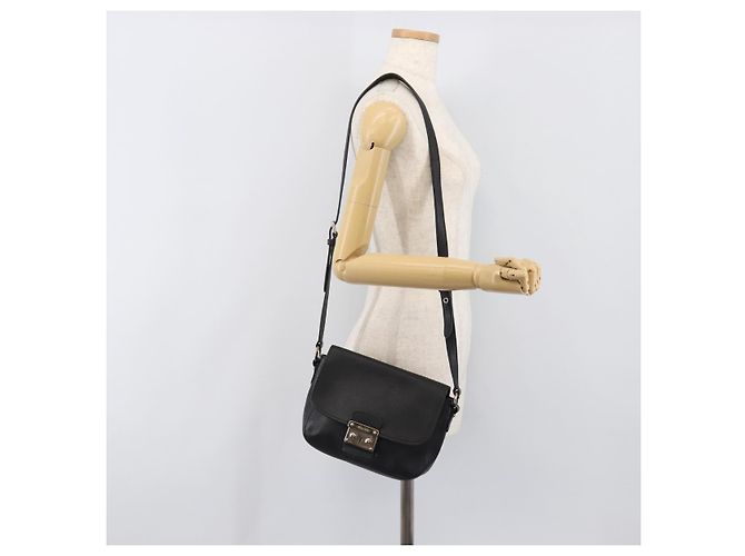 Borsa a tracolla Miu Miu in pelle nera argento Auth 200710A Nero - vista 26